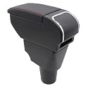 KAERGK Auto Armlehne für Kia Picanto 2006-2019 Doppelschicht Mittelkonsole Große Aufbewahrungsbox mit Becherhalter Zubehör Schwarz KAERGK Auto Armlehne für Kia Picanto 2006-2019 Doppelschicht Mittelkonsole Große Aufbewahrungsbox mit Becherhalter Zubehör Schwarz