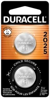 Duracell CR2025 3V Lithium Battery, Child Safety Features, 2 Count Pack, Lithium Coin Battery for Key Fob, Car Remote, Glucose Monitor, CR Lithium 3 Volt Cell