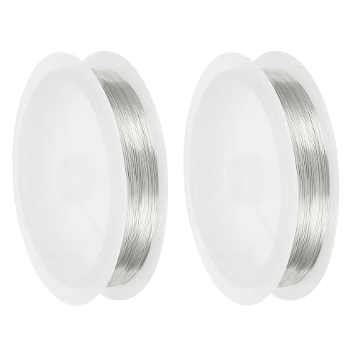 MECCANIXITY Fil Cuivre 26 Gauge pour Bijoux Argenté 26 pi 2 pcs
