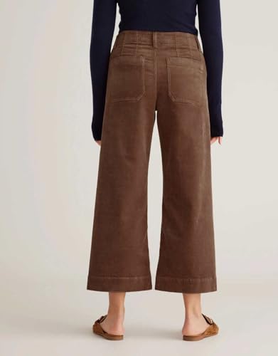 Women's Wide Leg Corduroy Pants Stretch High Waist Patch Pockets Straight Leg Jeans Pants4