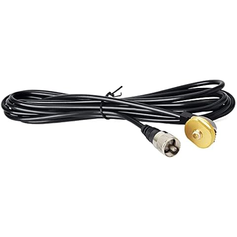 TWAYRDIO NMO Antenna Mount, 3/8" Hole Mount with 13ft Low Loss RG58 Coaxial Cable PL259 Plug for NMO Installation HF VHF UHF CB Radio Antenna Cover