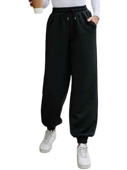 Image of Jogger for Women Solid Cotton French Terry Jogger Design Trendy new fashionabal Style Trackpant Lower Cargo Trouser