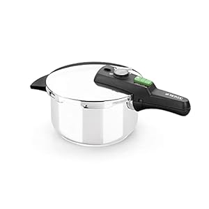 MONIX Quick Olla Express de 4 Litros, Fabricada en Acero Inoxidable, con Triple Sistema de Seguridad y 2 Niveles de Presión, Apta para Todo Tipo de Cocinas