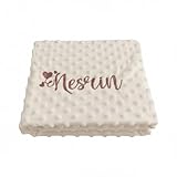 Danielstore Manta Bebe Personalizada con Nombre Bordado Manta Envolvente para Bebés Suave y Confortable para Todas Las Estaciones del Año 0,10 m