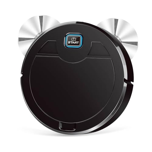 Robot Aspirapolvere Lavapavimenti Con Mappatura, 3-In-1 Robot Aspirapolvere Automatico Robot Spazzante Con Potente Aspirazione 1600 Pa Per Tappeti E Pavimenti Duri Con Peli Di Animali,Black-1 PACK