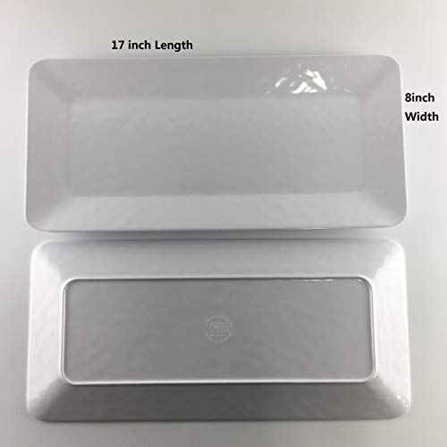 image for Luna Gift Set of 2 17 inch Melamine Serving Tray/Large Rectangular Ser