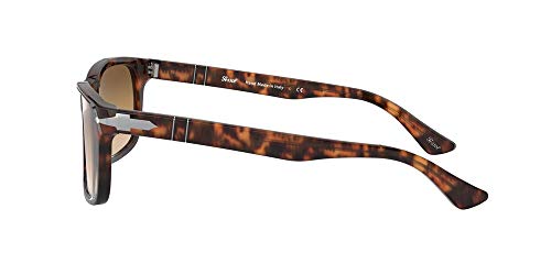 Persol PO3048S Rectangular Sunglasses, Caffe/Clear Gradient Brown, 58 mm