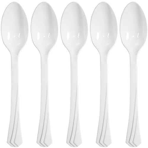 Premium Heavyweight Pearl Plastic Teaspoons (Packs of 51), Durable & Stylish Design, Ideal For Any Occasion