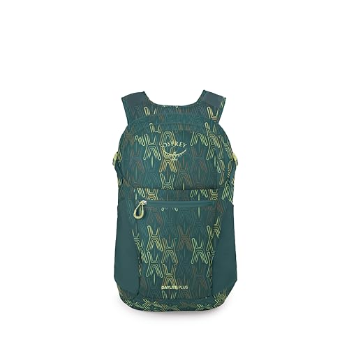 Image of Osprey Daylite Plus Commuter Backpack - Everyday Pack with Laptop Sleeve, Bottle Pockets, and Extra Storage, Fuzzy Window Print /Torrent Blue