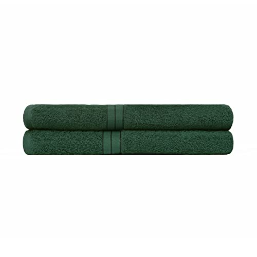 Brentfords Hand Towels 2 Pack, Super Soft 100% Cotton Highly Absorbent Forest Green Hand Towel for Bathroom Quick Dry Hotel Quality Small Towels Home Essentials, 50x80cm