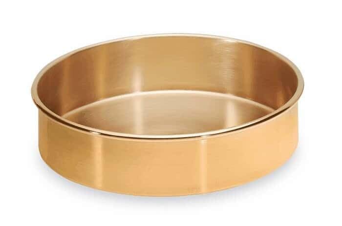 Cole-Parmer W.S. Tyler Brass Receiving Pan 8 Inch Diameter Full Height
