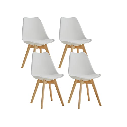 GrandCA HOME Lot de 4 Chaises de Salle à Manger, Chaise de Cuisine SGS Tested avec Pieds en Pin,...