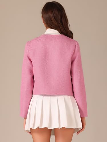 Allegra K Tweed Jacket for Women's Double Breasted Long Sleeve Elegant Casual Jackets3