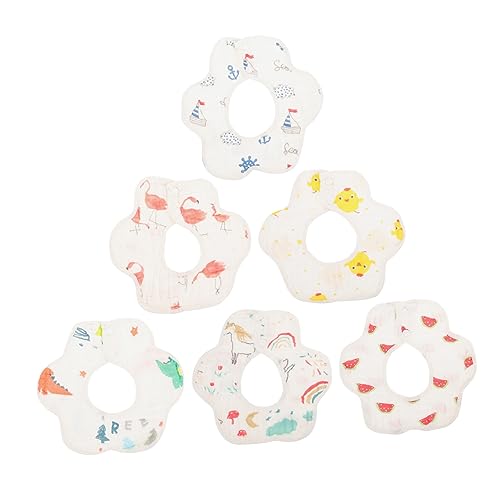 UPKOCH 6 Piezas Baberos de Algodón para Niña Absorbentes para Recién Nacido y Baberos para Alimentación y Diseño Adorable y Suave para Niña