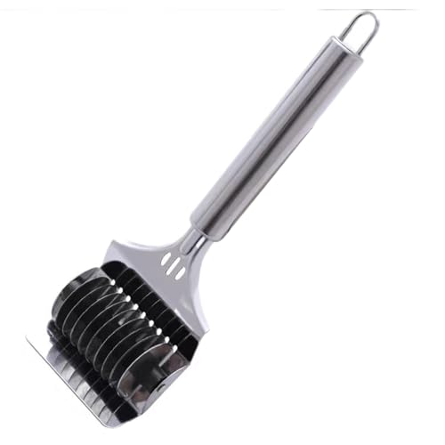 Pasta Noodle Cutter, Stainless Steel Noodle Lattice Roller, Handheld Pasta Spaghetti Maker, Dough Cutter with Comfort Handle, Kitchen Cooking Tools, 1Pack