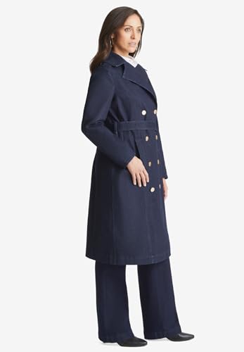 Jessica London Women's Plus Size Refined Denim Trench Coat3