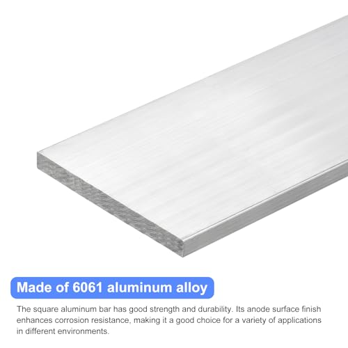Image of uxcell Square Aluminum Flat Bar, 5 /16 inch Thick 3.5 inch Width 10 inch Length Square Aluminum Bar 6061 Aluminum Flat Plate, 8 x 90 x 254mm T6511 Solid New Mill Stock for Industrial Building