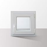 Ug-Wert 1,1 / Uw-Wert 1,3 HORI® Dreh-Kipp Kunststoff-Fenster I 2-fach verglast weiß I DIN rechts I 500 x 500 mm (Länge x Breite)
