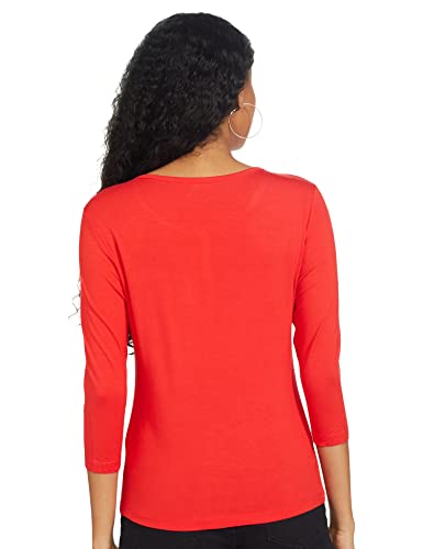 Image of SPYKAR Solid Viscose Lycra Henley Neck Womens T-Shirt (A21SPKT01BJ001C-P)