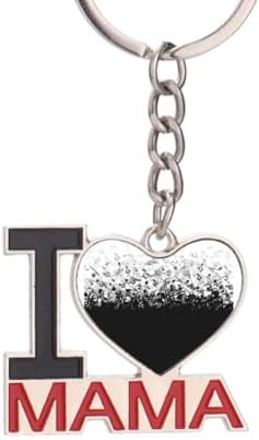 DIYthinker Flappg White Music Notes Black Keychain Metal Keyring Holder Love MAMA Mother image 2