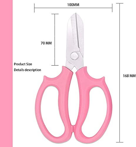 Qisebin Floral Shears, Garden Shears Comfort Grip Handle, Premium Steel Professional Floral Scissors, Perfect For Arranging Flowers, Pruning, Trimming Plants, Gardening Tool (Pink),Sm-Jd-F2 #TOP1