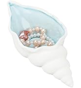NBEADS Conch-Shaped Ceramic Jewelry Tray – Ocean Theme Ring & Earring Holder