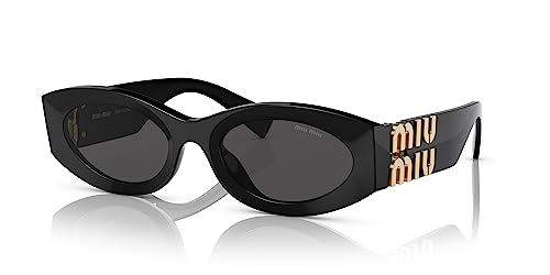 Miu Miu Woman Sunglasses Black Frame, Dark Grey Lenses, 54MM