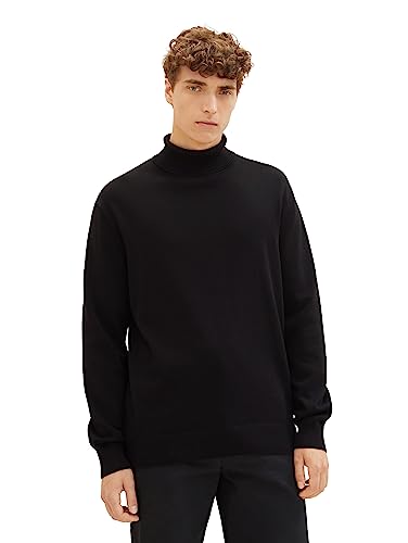 Pull à col roulé homme Tom Tailor Denim en maille thermique extensible et confortable