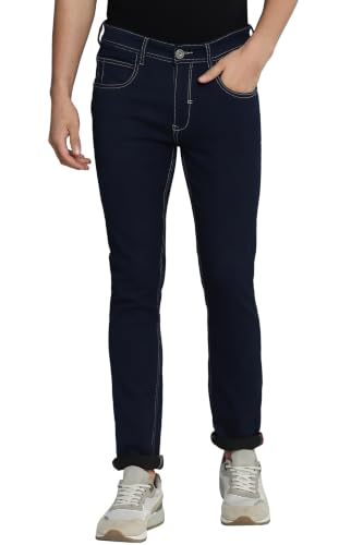 Image of Allen Cooper Slim Mid Rise Stretchable Denim Jeans for Men