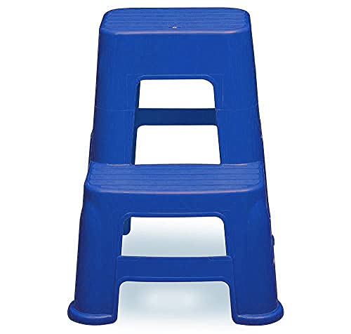 Image of Nilkamal STL21 Step Stool for Home, Bedroom, Bathroom, Kitchen, Living Room, Office, Adult, Kids, Children's and Garden Stool with 100Kg Load Capacity (Deep Blue)