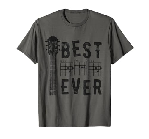 Best Dad Ever Guitar Chord Music Retro Fathers Day Musical T-Shirt
