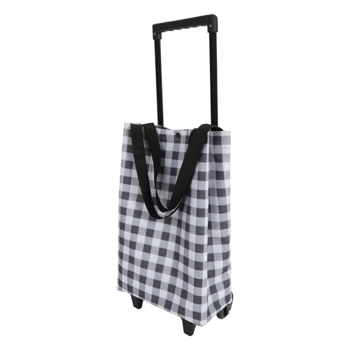 HOMOCONO Carrito de Compras Plegable con Ruedas, Bolsa Compra de Tela Oxford y Plástico, Ligero y Resistente para Supermercado y Viajes