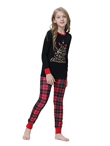 Image of VENTELAN Family Matching Christmas Pajamas Set Holiday Santa Claus Sleepwear Xmas PJS Set for Couples and Kids