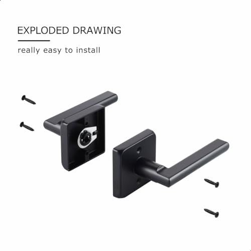 Linkaa 2 Pack丨Black Levers Dummy Door Handles for Closet French Doors Storage Pantry, Double Side Door Pull（2 Dummy），No-Turning, No Latch by Linkaa - Image 7