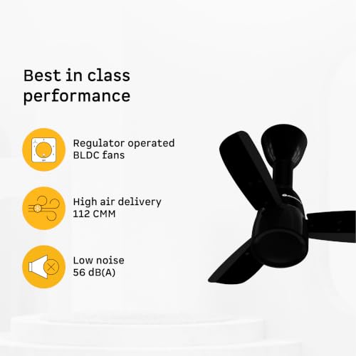 Image of atomberg Renesa Prime Crest 600mm 𝐑𝐞𝐠𝐮𝐥𝐚𝐭𝐨𝐫 𝐎𝐩𝐞𝐫𝐚𝐭𝐞𝐝 𝐁𝐋𝐃𝐂 𝐂𝐞𝐢𝐥𝐢𝐧𝐠 𝐅𝐚𝐧- 𝐍𝐨 𝐑𝐞𝐦𝐨𝐭𝐞 | BEE 5 Star | High Air Delivery | Low Noise | 3 Year Warranty | Gloss Black