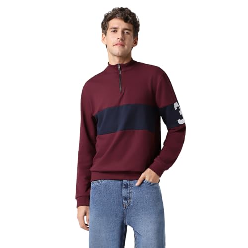 Image of Urbano Fashion Men's Cotton Color Block Sweatshirt