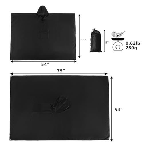 Image of salamra Hooded Rain Poncho Waterproof Raincoat Jacket for Men /Women /Adults with Pocket