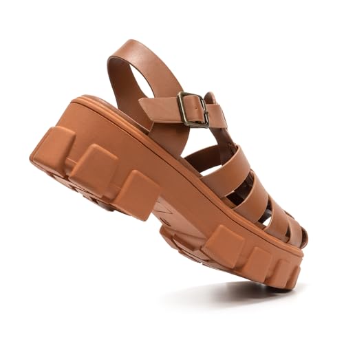 Image of Colgo Womens Platform Wedge Sandals Chunky Block Heeled Adjustable Buckle Fisherman Sandals for Summer