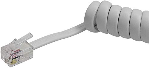 Cordon Téléphonique Rétractable RJ9 4P4C - Lot De 2 (7m étiré, 0.9m Repos) - Blanc, Pour Combiné Fixe - 7