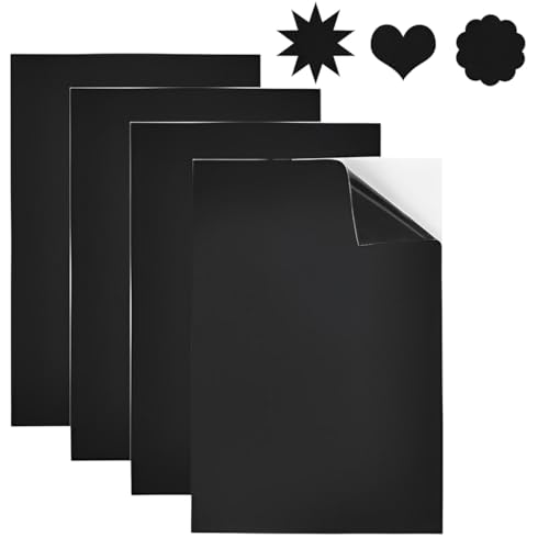 XOXVURI 4 Piezas Goma Eva Negro Foam Board Espuma Foam Autoadhesivo 300Mm X 200Mm X 3Mm Estera De Espuma Eva Antideslizante Adhesivo Para Muebles Puertas Ventanas Manualidades