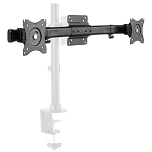 RICOO Plaque Extension 2 écrans 17-27" (43-69cm), CZ0012 Orientable inclinable Adaptateur Support Moniteur de Table sur Pied VESA 75 x 75