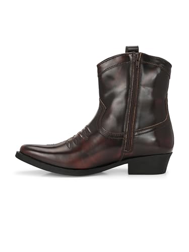 Image of Delize Black /Tan Cow Boy Chelsea Boots for Men's