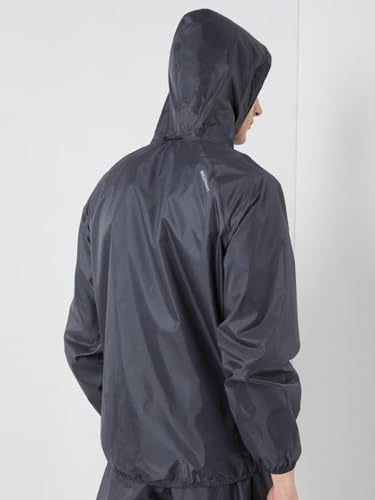 Image of Wildcraft Men Rain Jacket | Hooded Waterproof Design With Adjustable Drawstring & Elasticated Cuffs | 100% Polyester Breathable Fabric For Monsoon Travel & Daily Wear