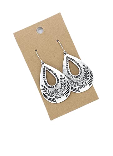 Floral Teardrop on Sterling Silver Earrings Handmade Sundance Dreams Designs