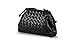 BRYCTSISEN Woven Clutch Purse for Women Fashion Small Square Handbag Vintage Premium Bag PU Leather Handmade Bag (Black4, Large)