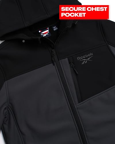 Reebok Jaqueta masculina – Jaqueta macia forrada com lã resistente ao clima – Casaco casual leve par
