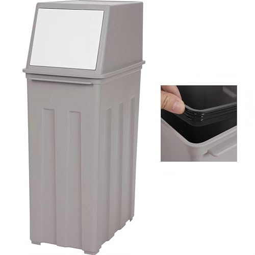 Caneca de Basura Rectangular 30L con Tapa Gris
