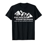 2 Side Colorado Fourteeners Rocky Mountain State Hiker Trail T-Shirt