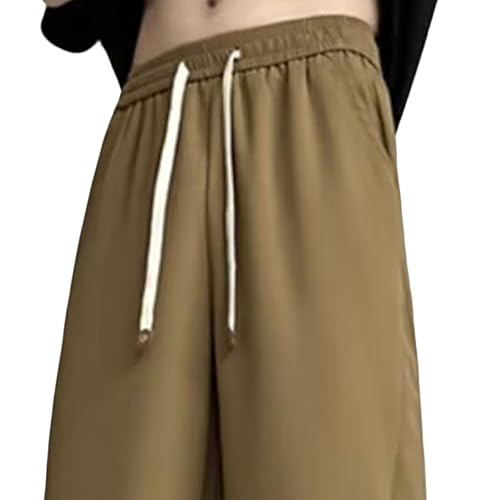 Mens Summer Wide Leg Baggy Pant Wide Leg Y2K Elastic Waist Track Pants Summer Vacation Casual Pants for Men4