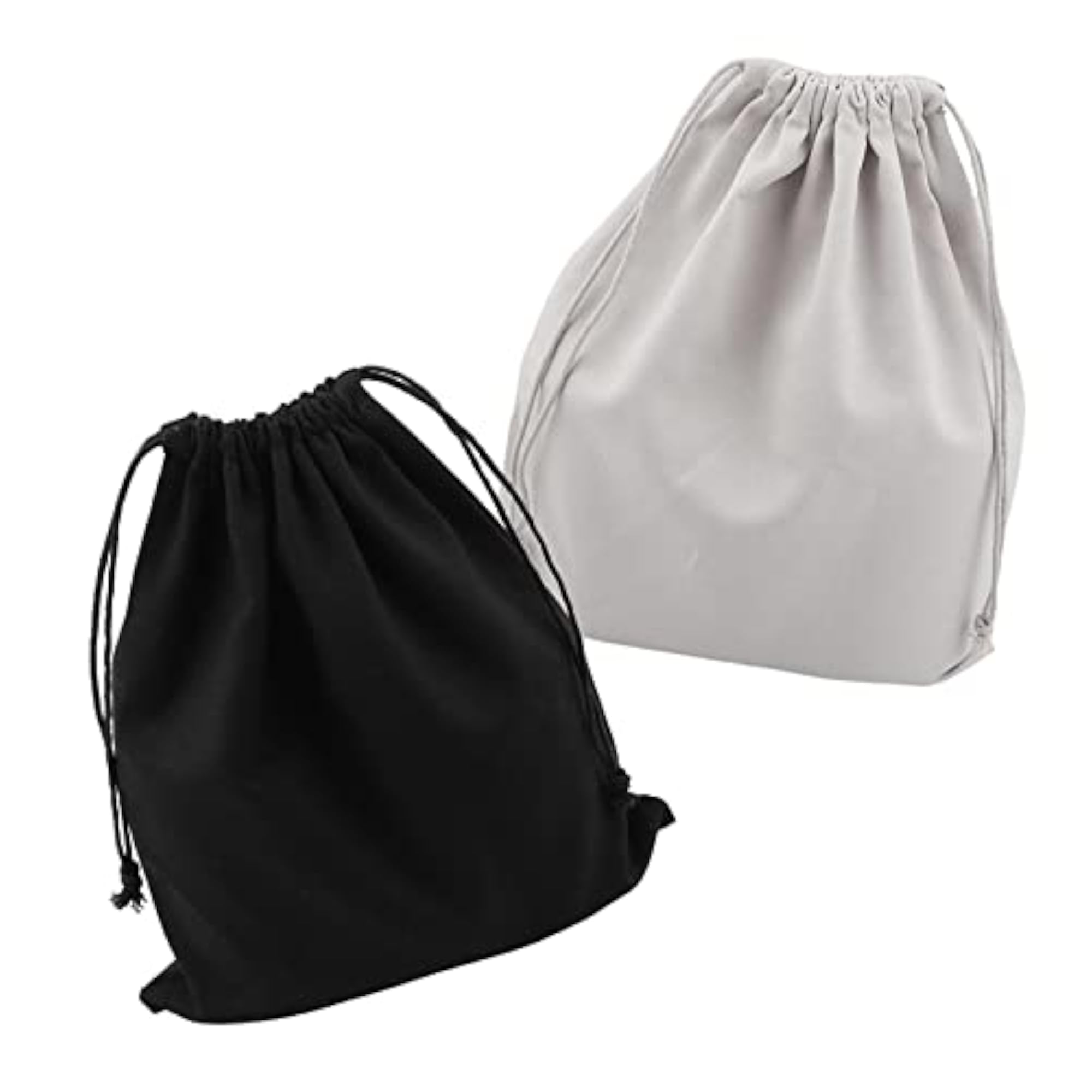 2Pcs Portable Canvas Drawstring Storage Bags, Shoes Laundry Organizer